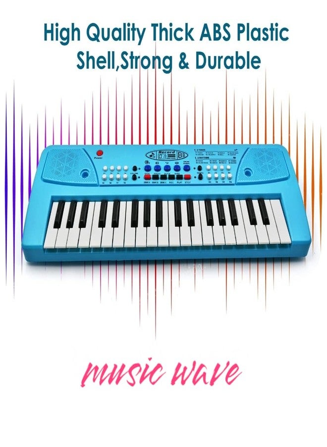 SARASI Kids Keyboard Piano, 37 Keys Piano Keyboard with Power Option, Musical Toy (37 Keys & 8 Tones, 8 Rhythms 4 Percussion) [Pack 1, Blue] - Image 4